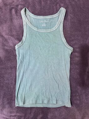 American Eagle Ribbed Tank Top — Seafoam